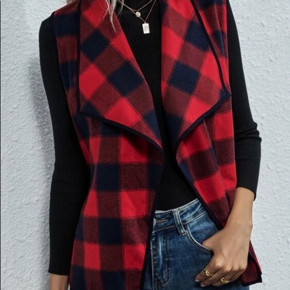 Buffalo plaid sleeveless vest - Picture 3 of 3